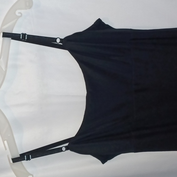 City Triangles Vintage Black Bodycon Gown, back slit, 16" ptp, 60" long - Picture 1 of 5